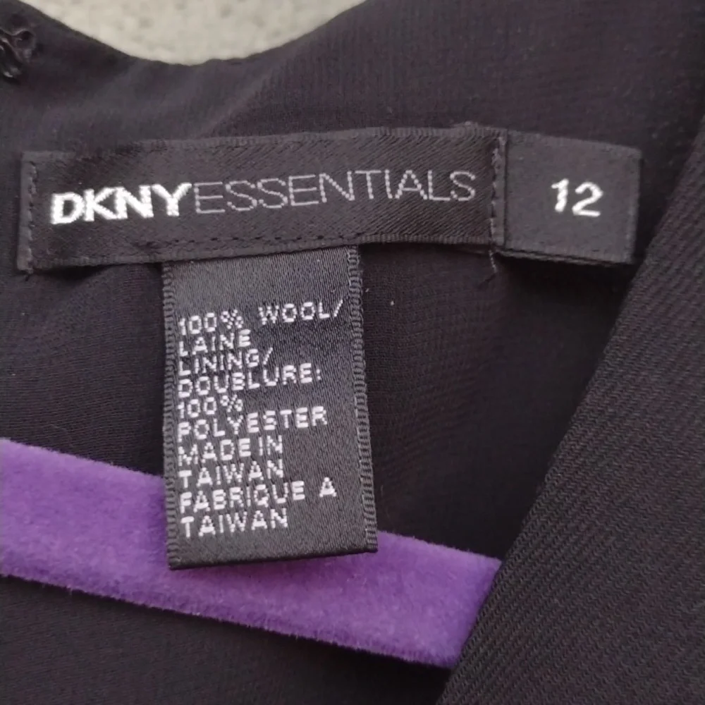 DKNY Black Wool Midi Sheath Dress 12 - Picture 6 of 8